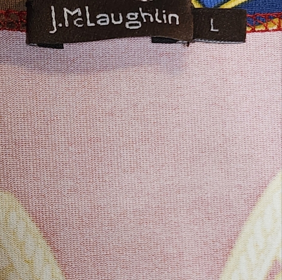 J McLaughlin Catalina Cloth Top Red Gold Equestrian Neo Sable 3/4 Sleeve Size L - Picture 5 of 8